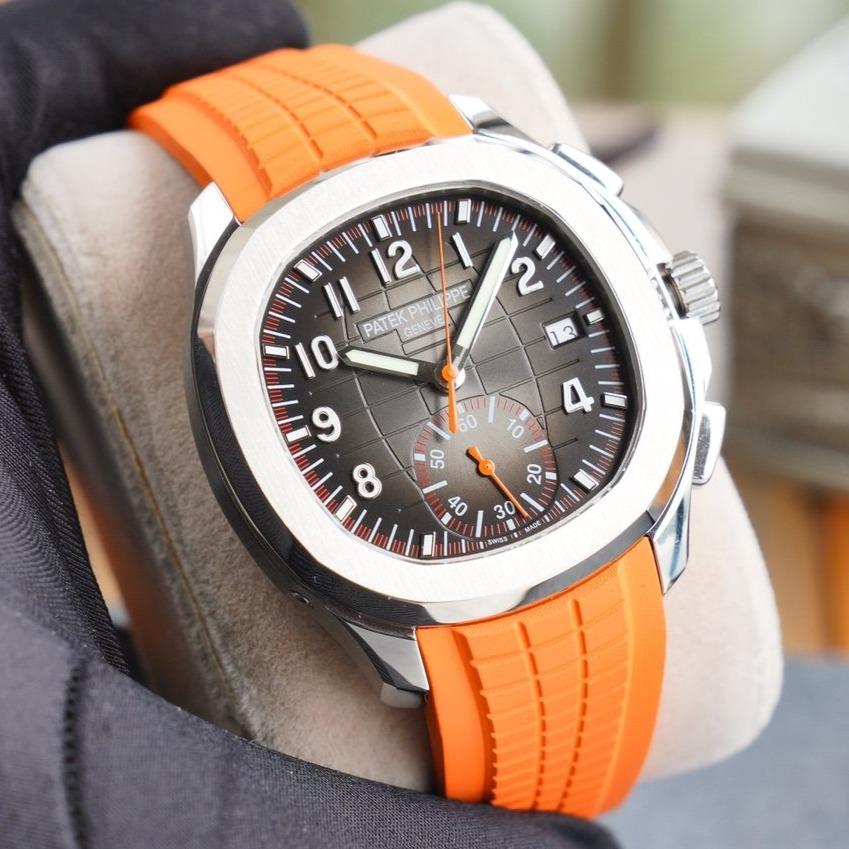 PATEK AQUANAUT CHRONOGRAPH STAINLESS STEEL ORANGE STRAP