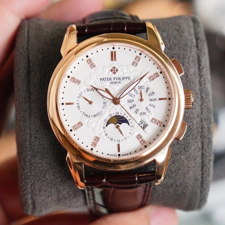 PATEK ANNUAL CALENDAR 42MM MOONPHASE LEATHER STRAP