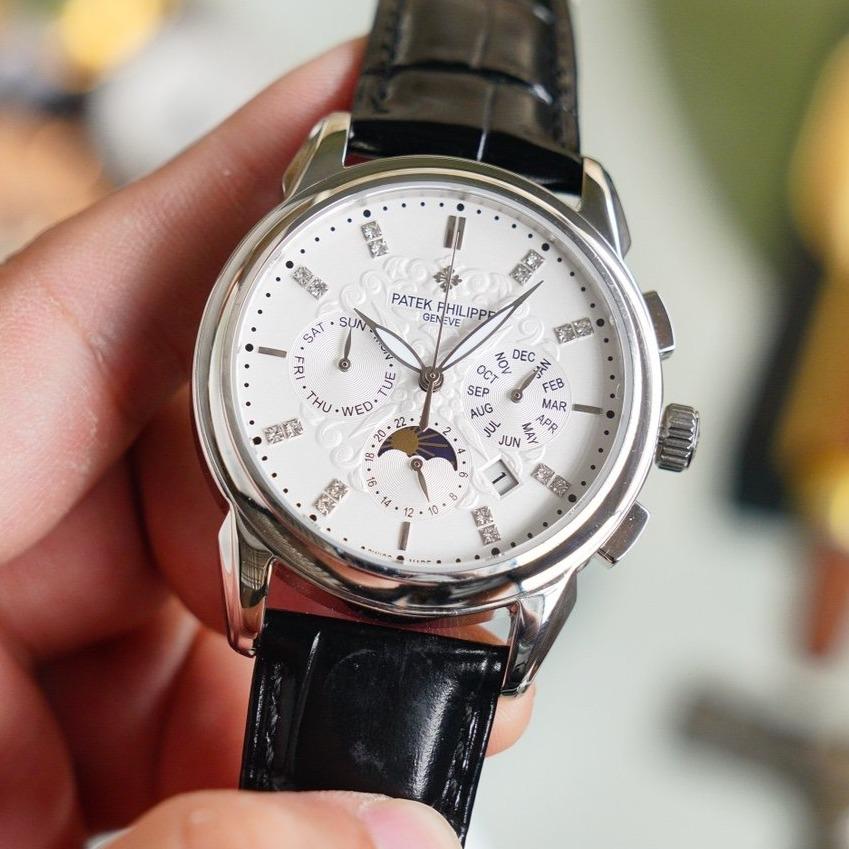 PATEK ANNUAL CALENDAR 42MM MOONPHASE LEATHER STRAP