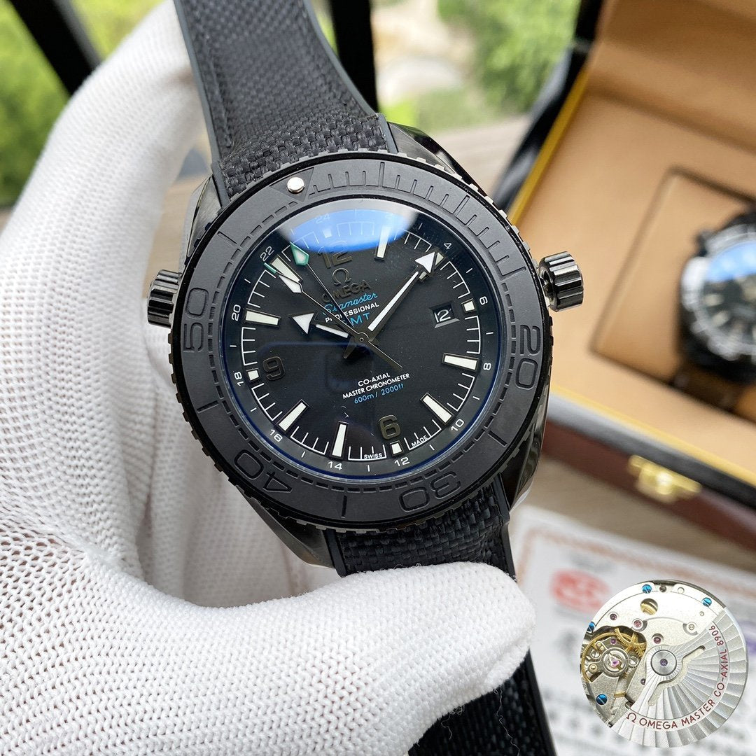 SEAMASTER PLANET OCEAN 600 GMT ALL BLACK CERAMIC