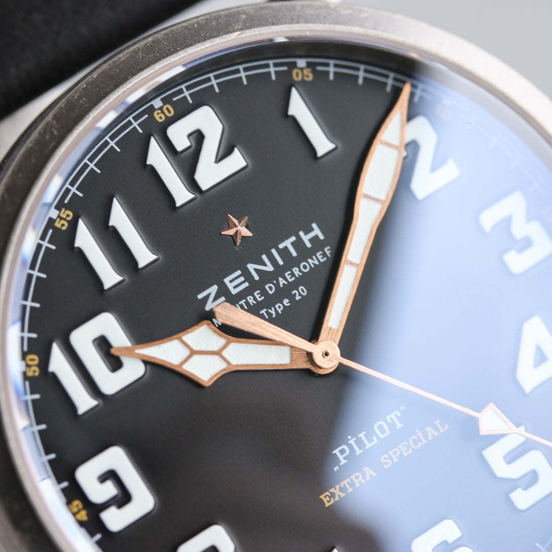 PYLOT TYPE 20 45MM STEEL BLACK DIAL