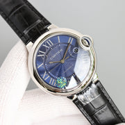 BALLON BLEU 42MM STEEL CASE BLUE DIAL LEATHER