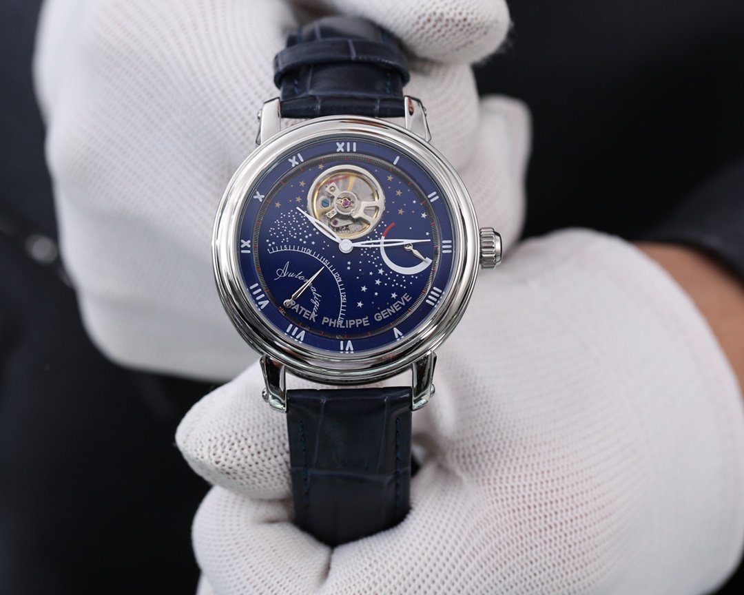 PATEK COMPLICATIONS 42MM TOURBILLON LEATHER STRAP