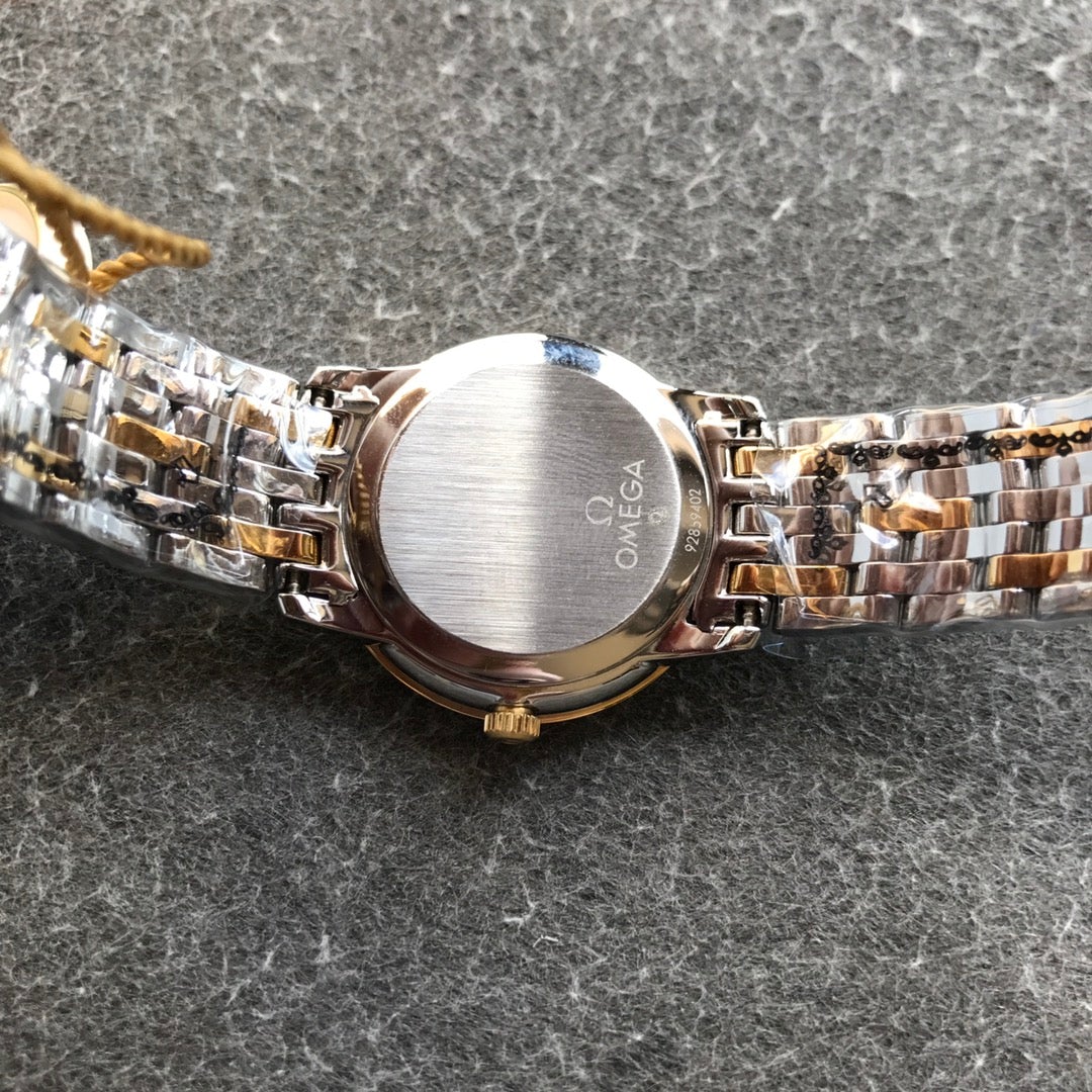 DEVILLE PRESTIGE 27MM QUARTZ GOLD STEEL YELLOW GOLD DIAL
