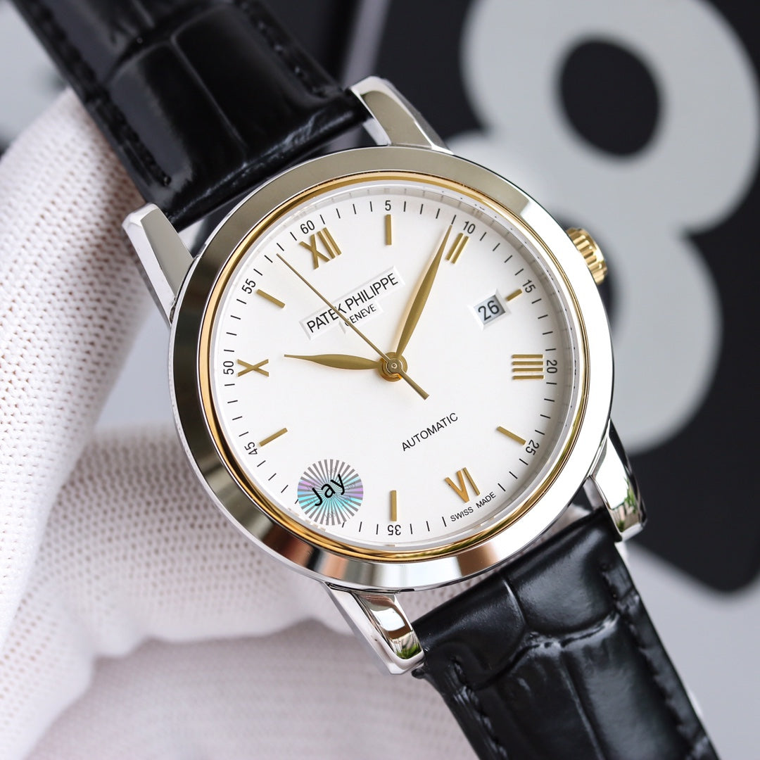 PATEK CALATRAVA 40MM DATE STEEL CASE WHITE DIAL