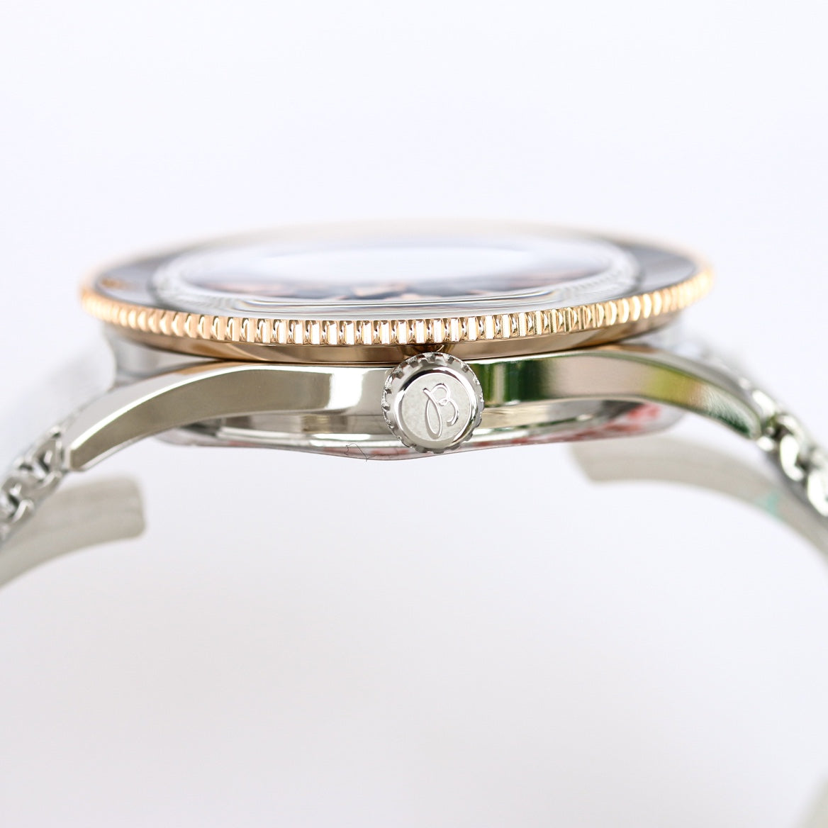 SUPEROCEAN HERITAGE 44MM STEEL CASE BLACK CERAMIC PINK GOLD