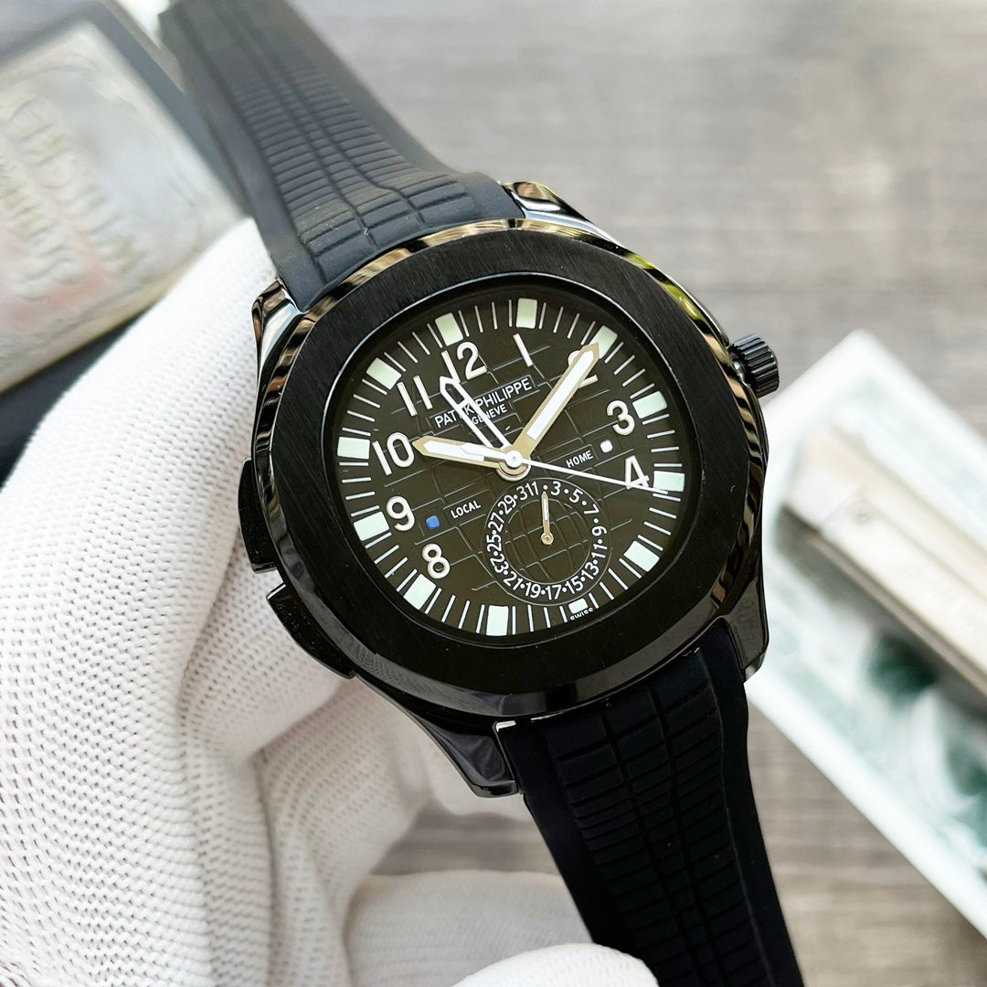 NAUTILUS TRAVELTIME BLACK CASE 42MM