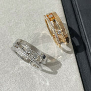 MOVE ROMANE PINK GOLD AND SILVER DIAMOND RING