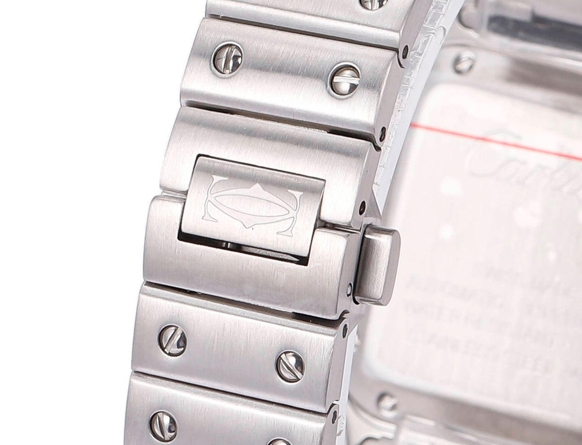 SANTOS LADY 35.1MM STEEL CASE BLUE DIAL