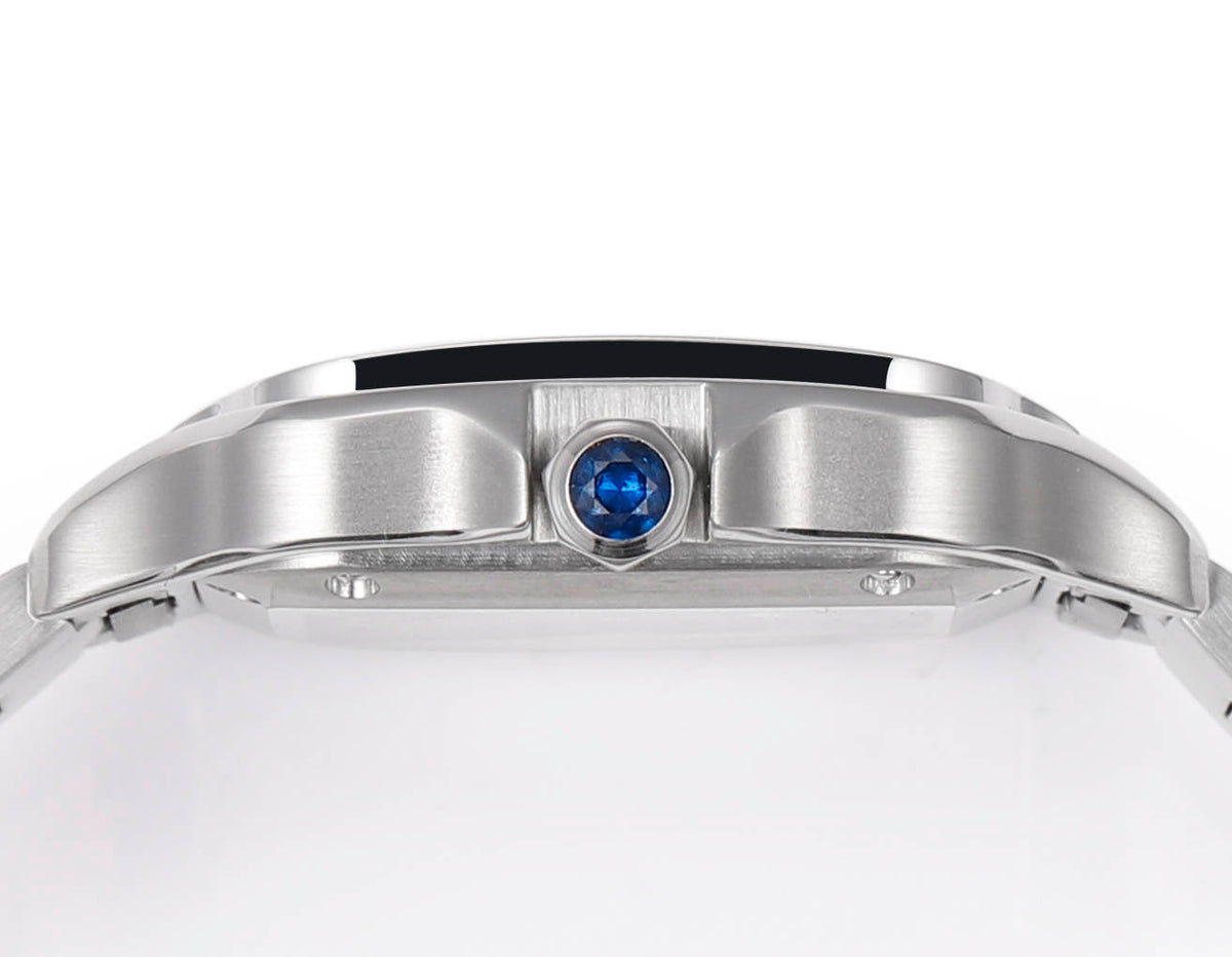 SANTOS LADY 35.1MM STEEL CASE BLUE DIAL