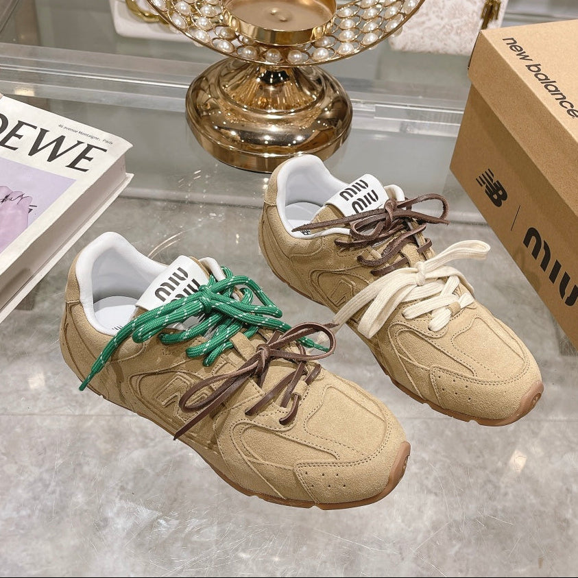 miu sneaker balance 530 light beige suede