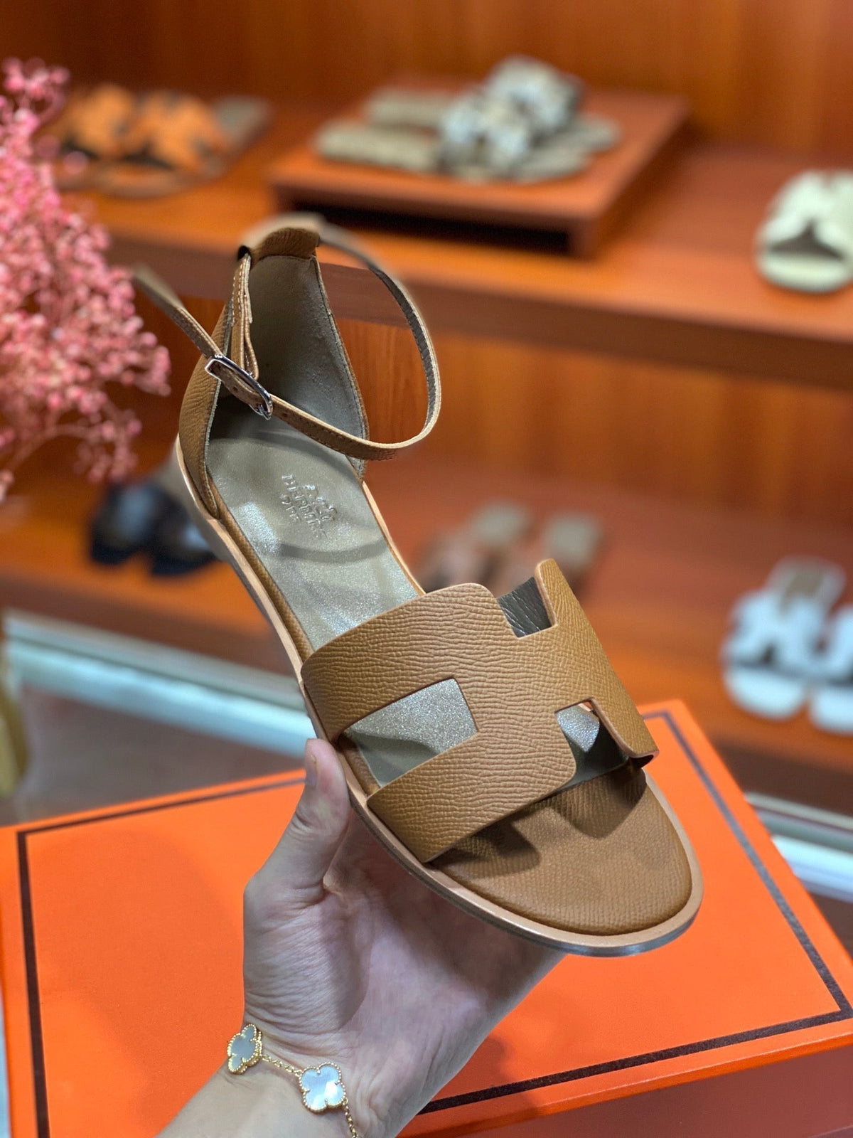 SANTORINI SANDAL COPPER CALFSKIN