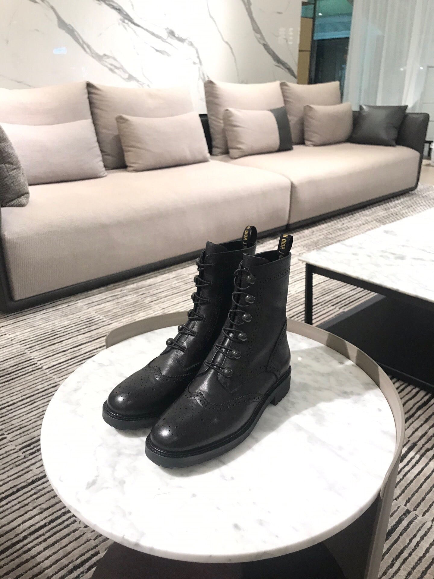 Dior 2026 Diorunit Combat Boots Black Leather 966677