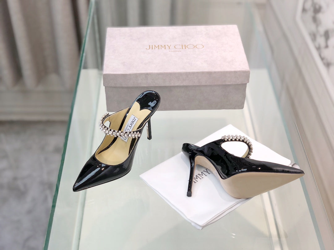 Jimmy Choo Bing 105 Mule Black Patent calfskin