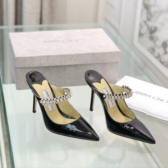 Jimmy Choo Bing 105 Mule Black Patent calfskin