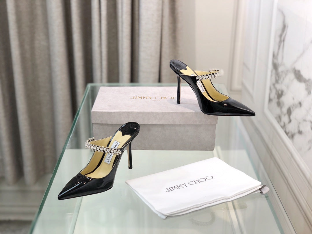 Jimmy Choo Bing 105 Mule Black Patent calfskin