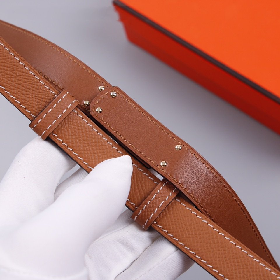 hm kelly belt 18mm gold calfskin pink gold buckle