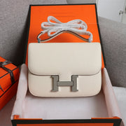 HM CONSTANCE BAGS 22 CREAM EPSOM SILVER HARDWARE
