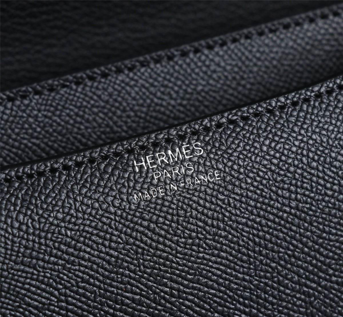 HM CONSTANCE BAGS 22 BLACK EPSOM SILVER HARDWARE