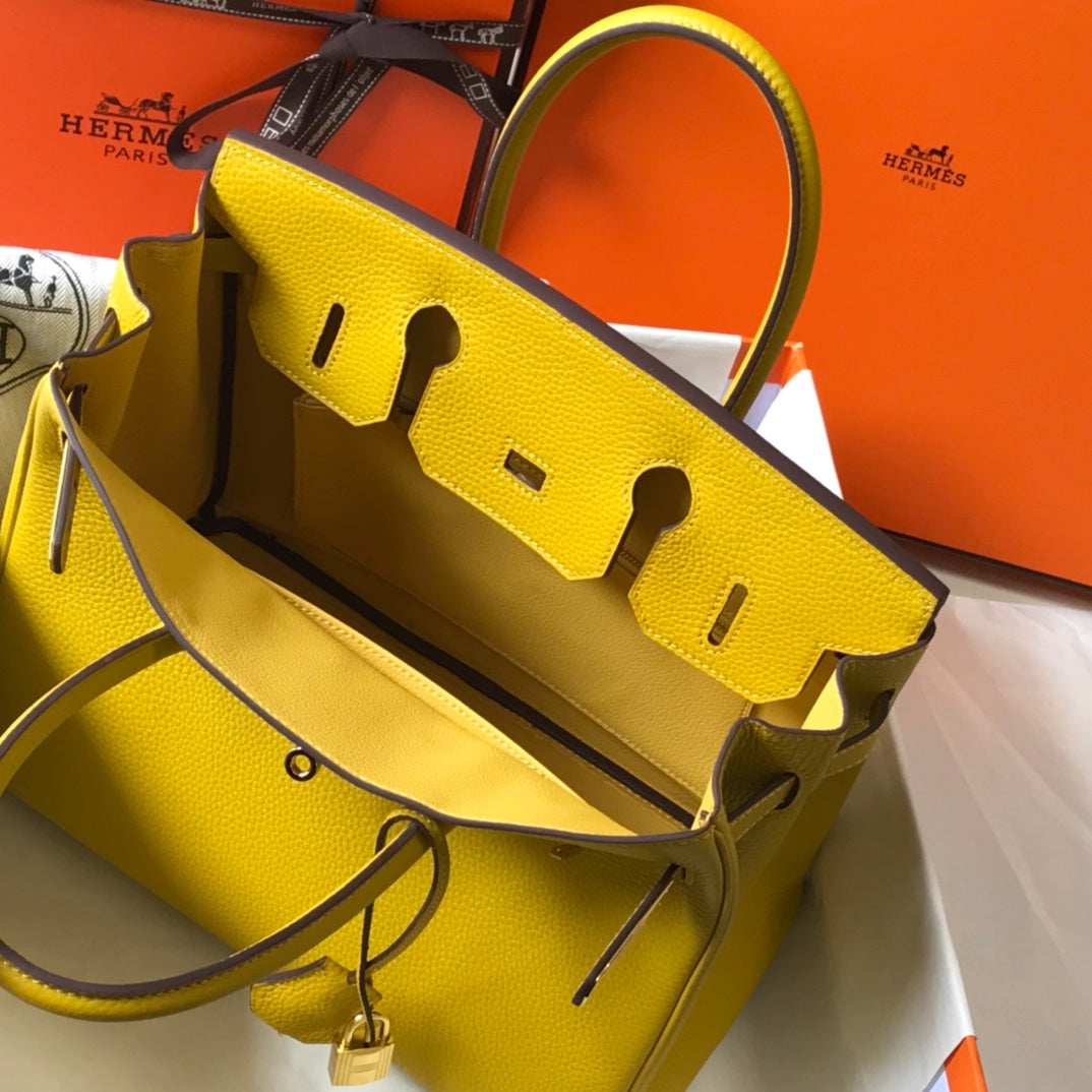 HM BIRKIN AMBER YELLOW TOGO LEATHER GOLD HARDWARE