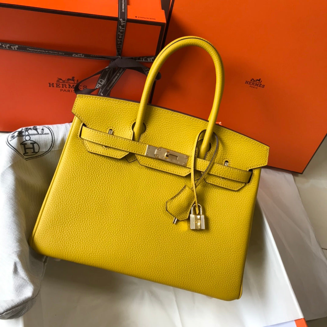 HM BIRKIN AMBER YELLOW TOGO LEATHER GOLD HARDWARE