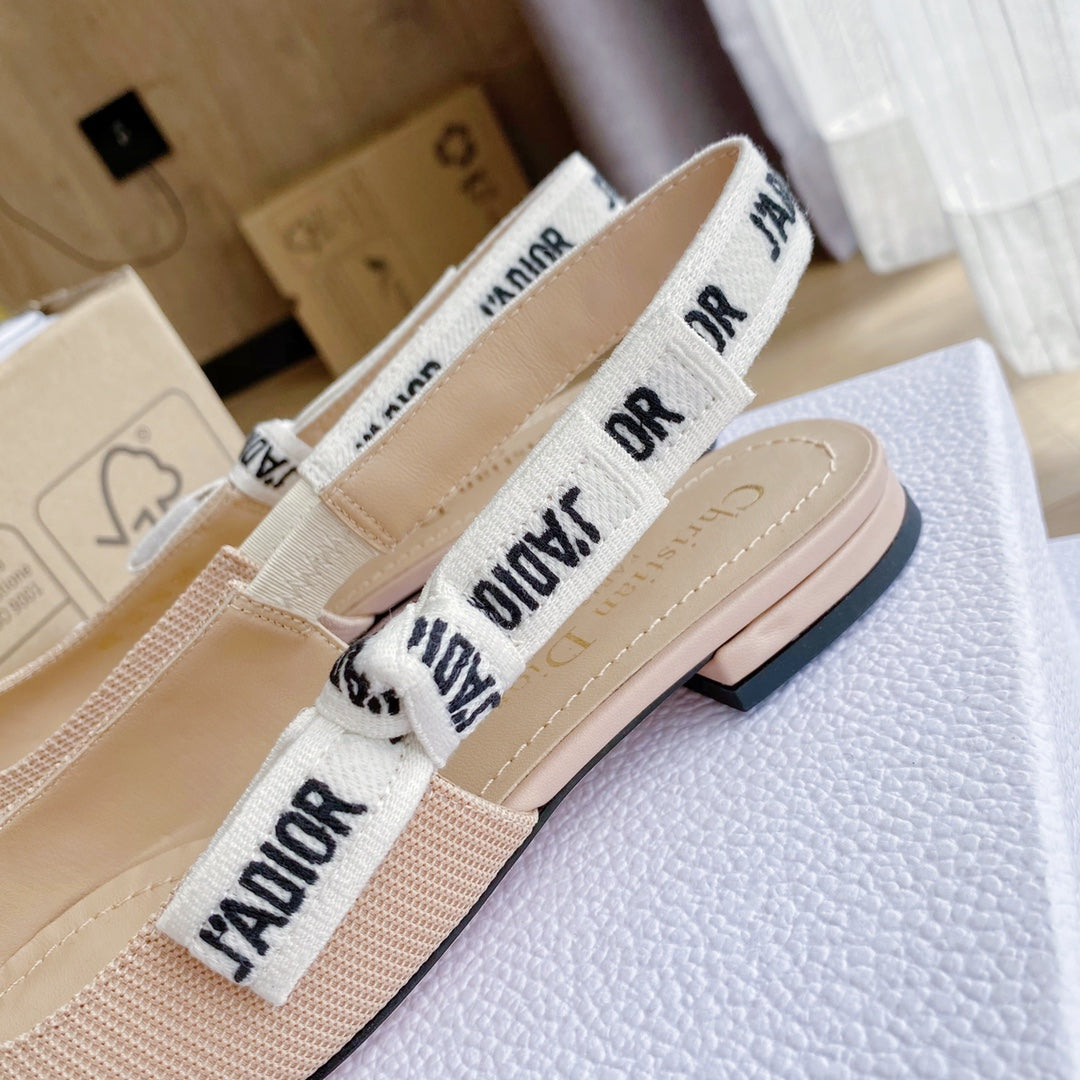 J'Adior Slingback Flat Nude Technical Fabric 330352