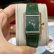 Cartier Tank 25.5mm Quartz Silver Green Dial
