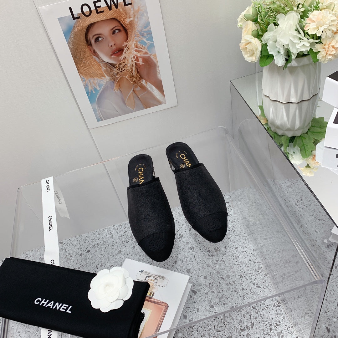 Chanel 2026 Mule 30mm Glitter Fabric 162125