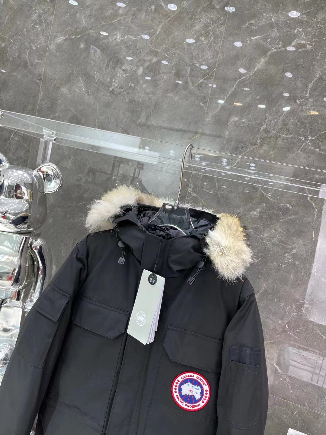 C. Goose Bomber Jacket Black Polyester 0031