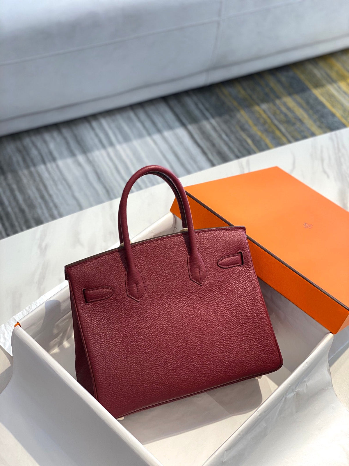 HM Birkin Bag Burgundy Togo Leather Gold Hardware