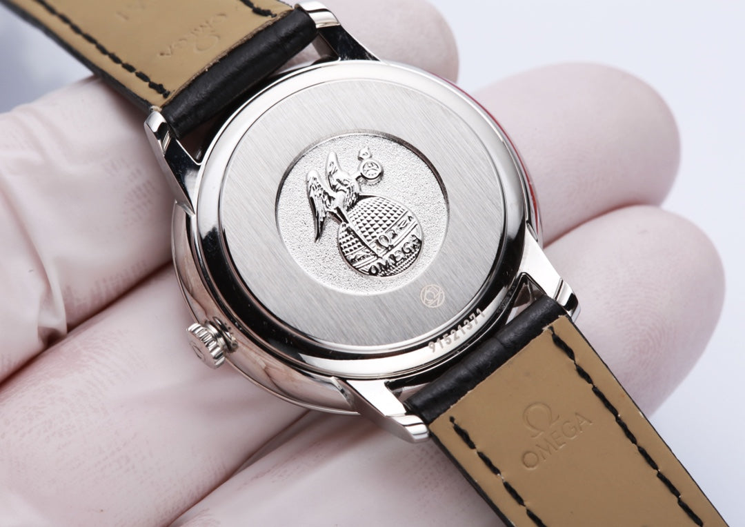Omega De Ville 32.5mm Gold Dial Leather