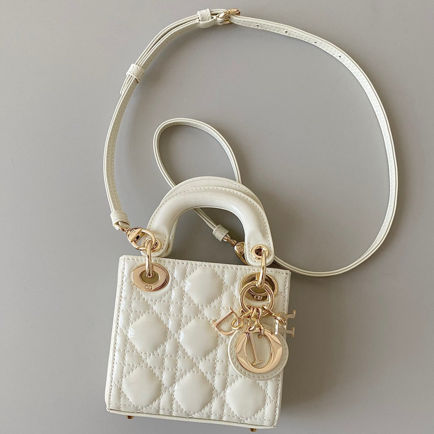 micro lady 12 white patent calfskin