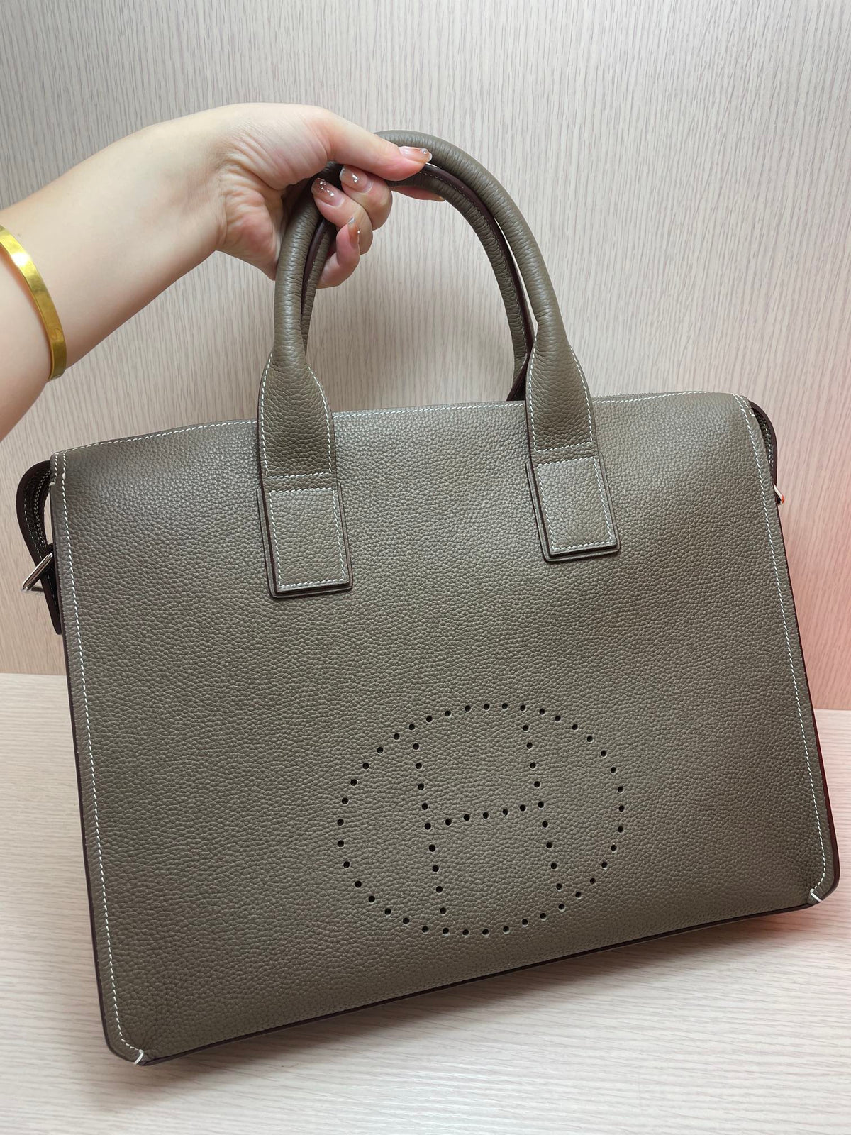 High-end Hermes 2026 Large H Briefcase 39cm Togo Leather