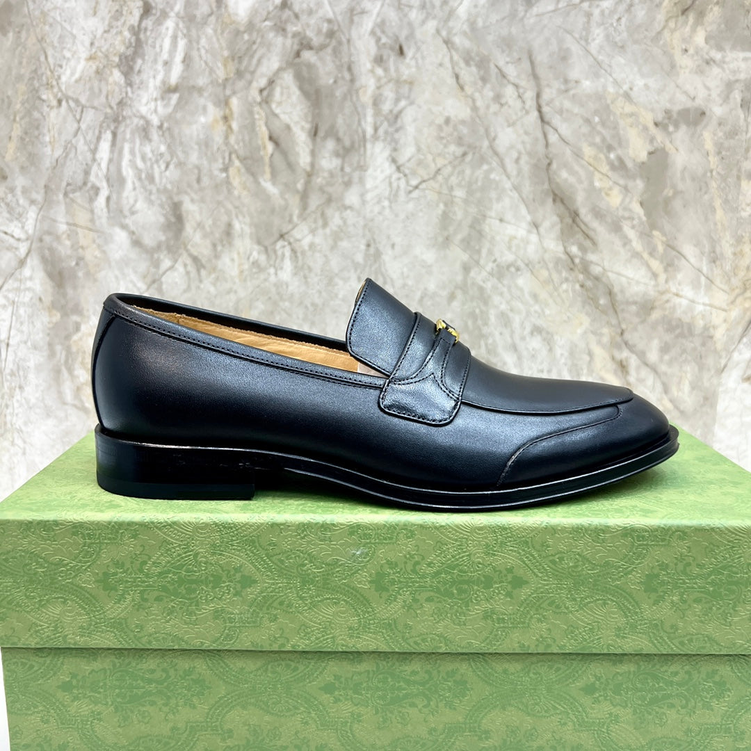 GG Men's Interlocking G Logo Loafer Black Cowhide 522566
