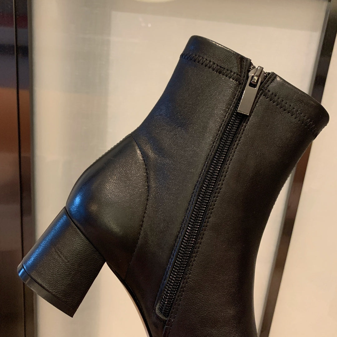 CC Ankle Boots 50mm Black Lambskin And Glossy Cowhide 940059