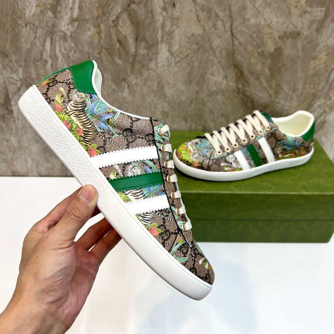 GG x Adidas Men's Sneaker Brown Green Canvas 525937