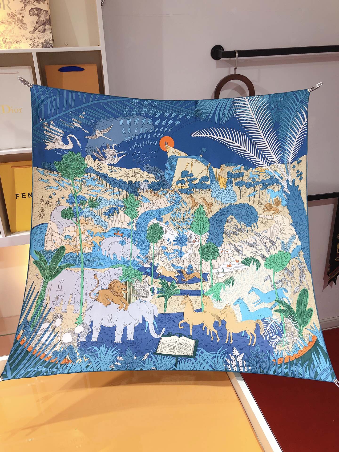 Le Carnaval Des Animaux Scarf 90 CM In Colorful Silk Twill 288861