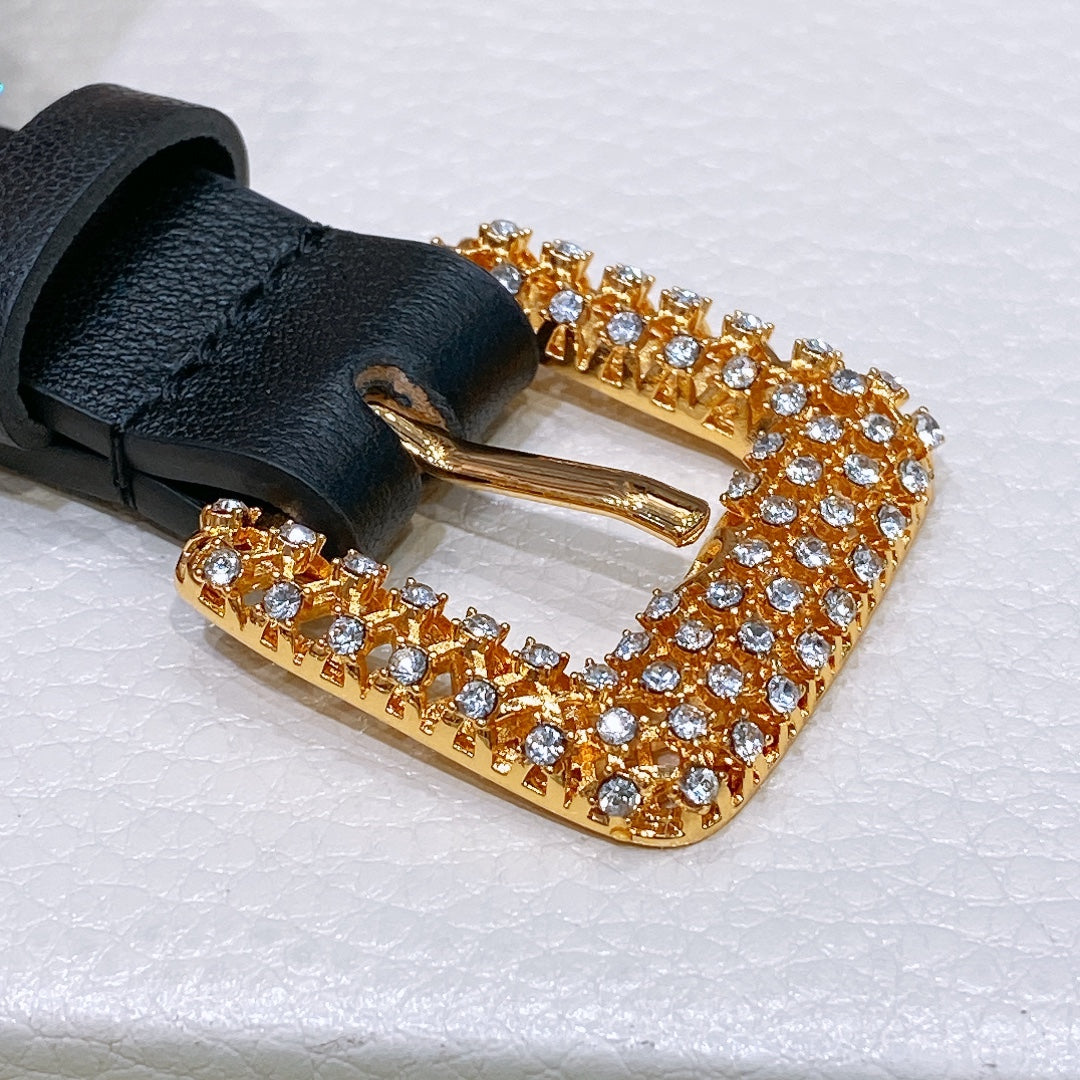 Dior 2026 Rhinestone Buckle Belt Bag 15mm 187981