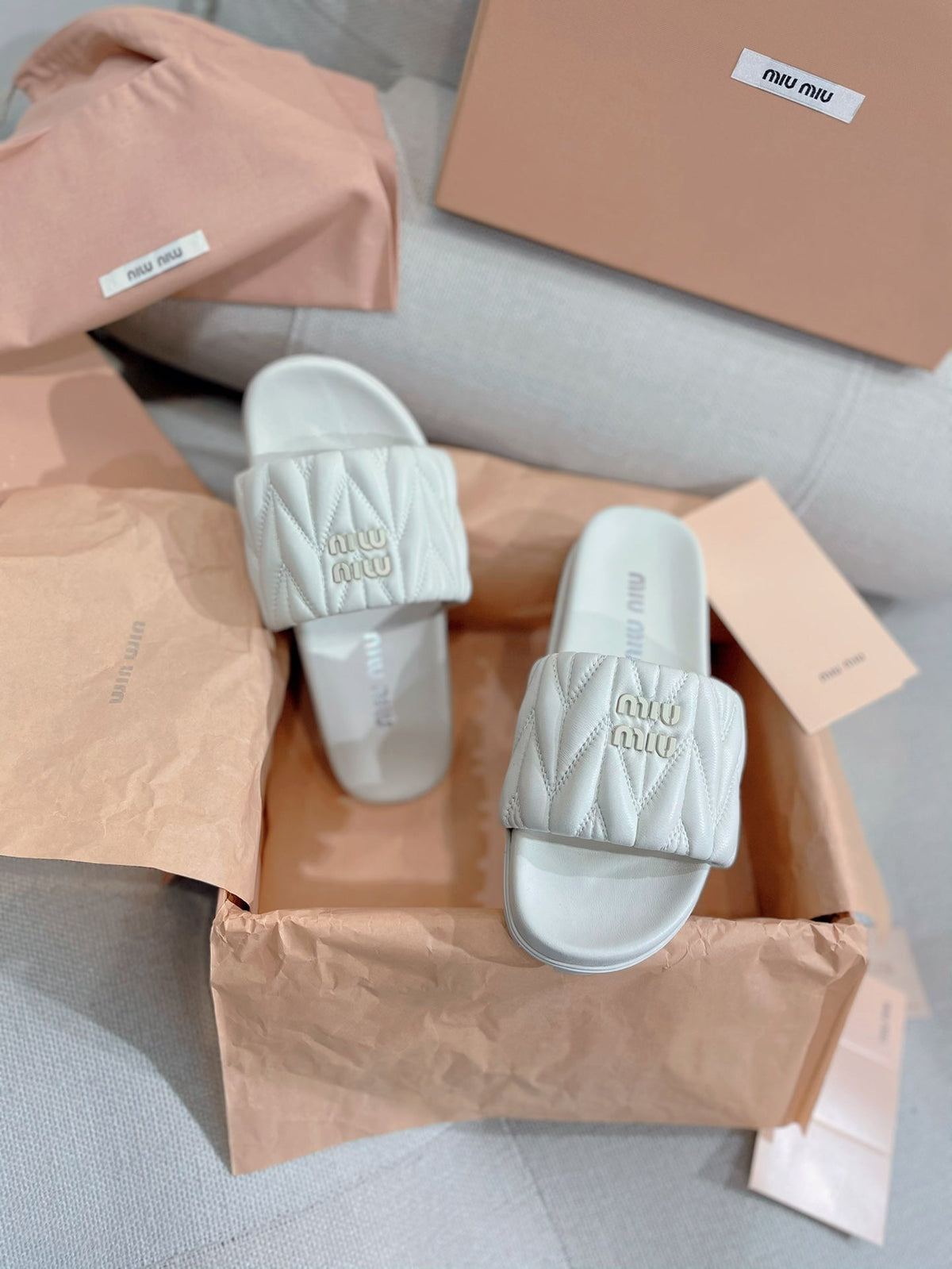 Miu Miu 2026 Quilted Sandals Lambskin 155488