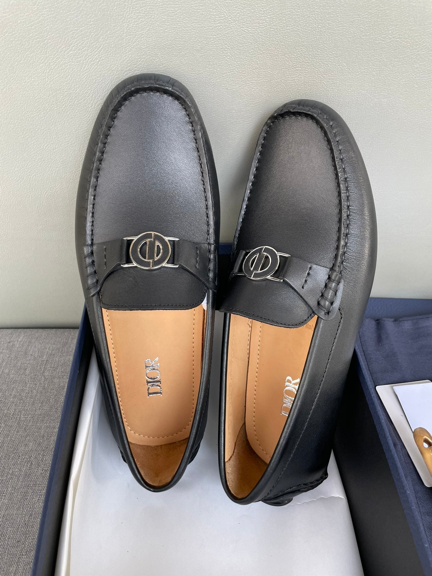 CD JUAL ICON BUCKLE LOAFER BLACK CALFSKIN