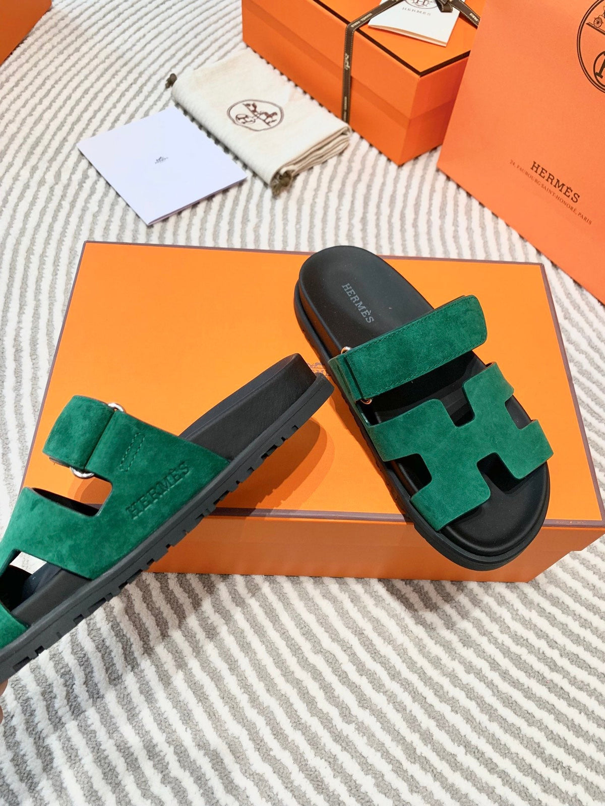 HM Chypre Sandal Dark Green Mix Black Suede 963237