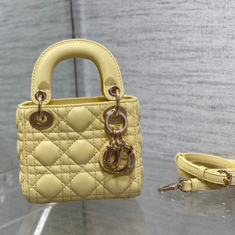 micro lady 12 yellow lambskin ghw