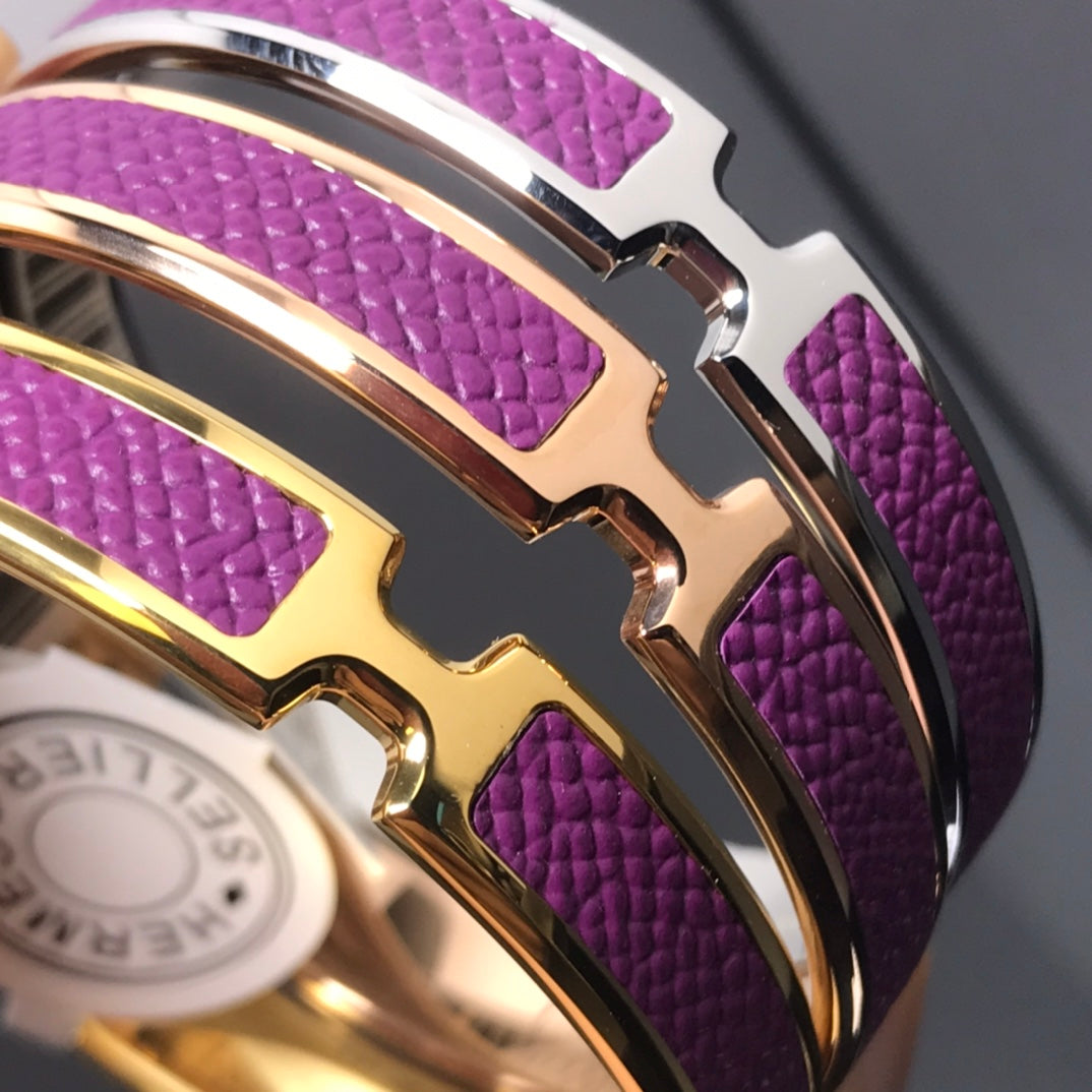 H Pig Nose Purple Bracelet