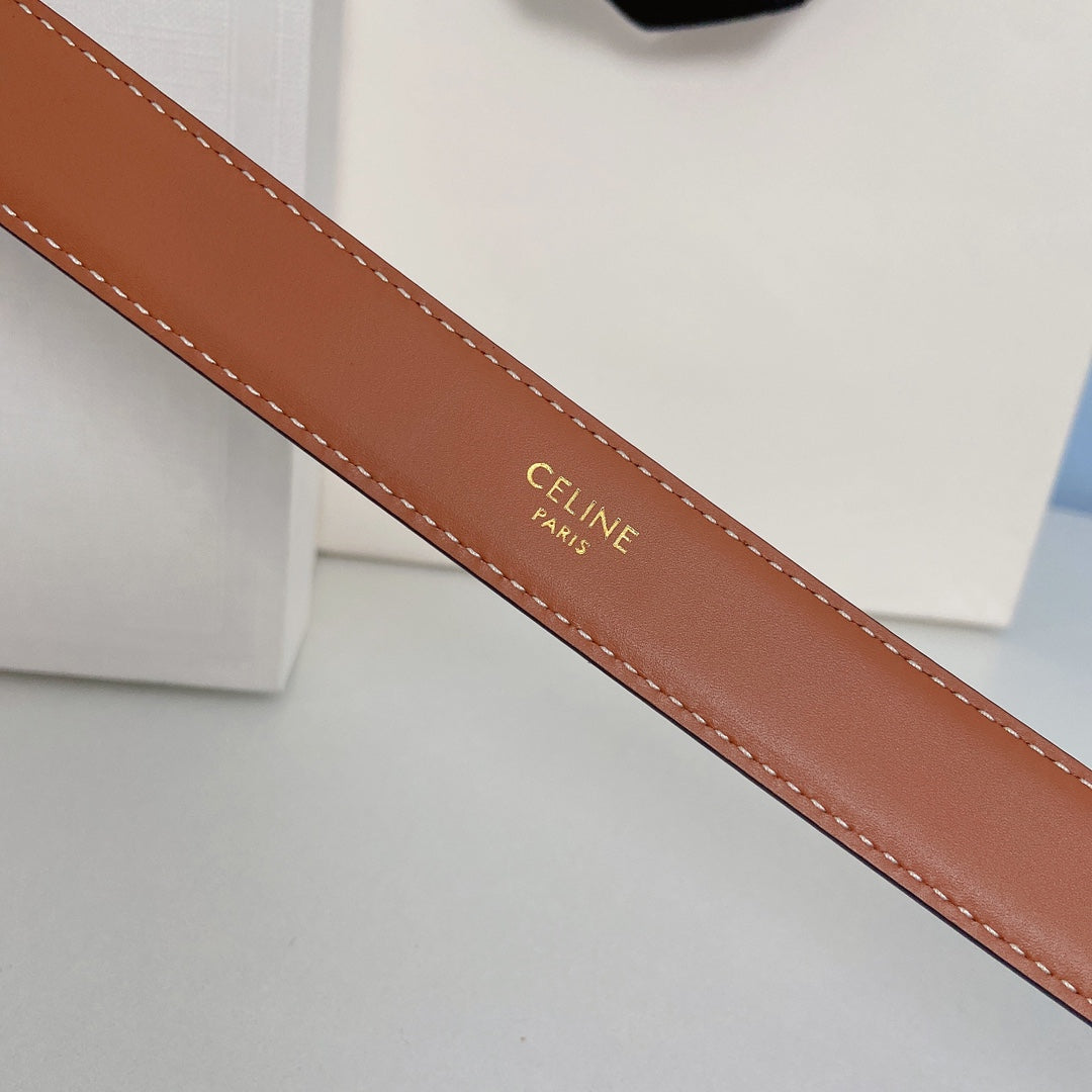 Celine 2026 Western Arrow Buckle Belt 25mm Leather 188882