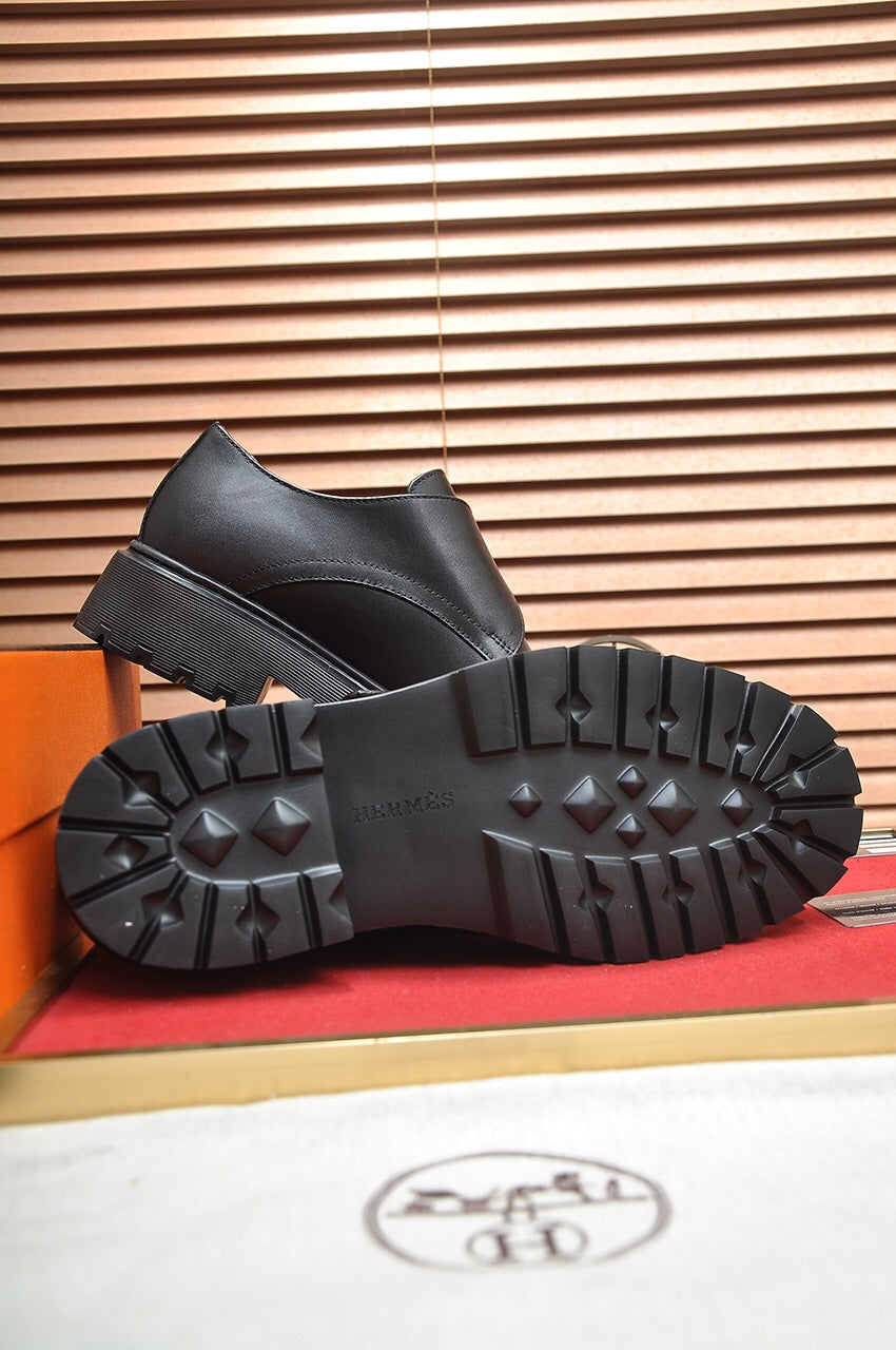 HM MONK STRAP BLACK CALFSKIN