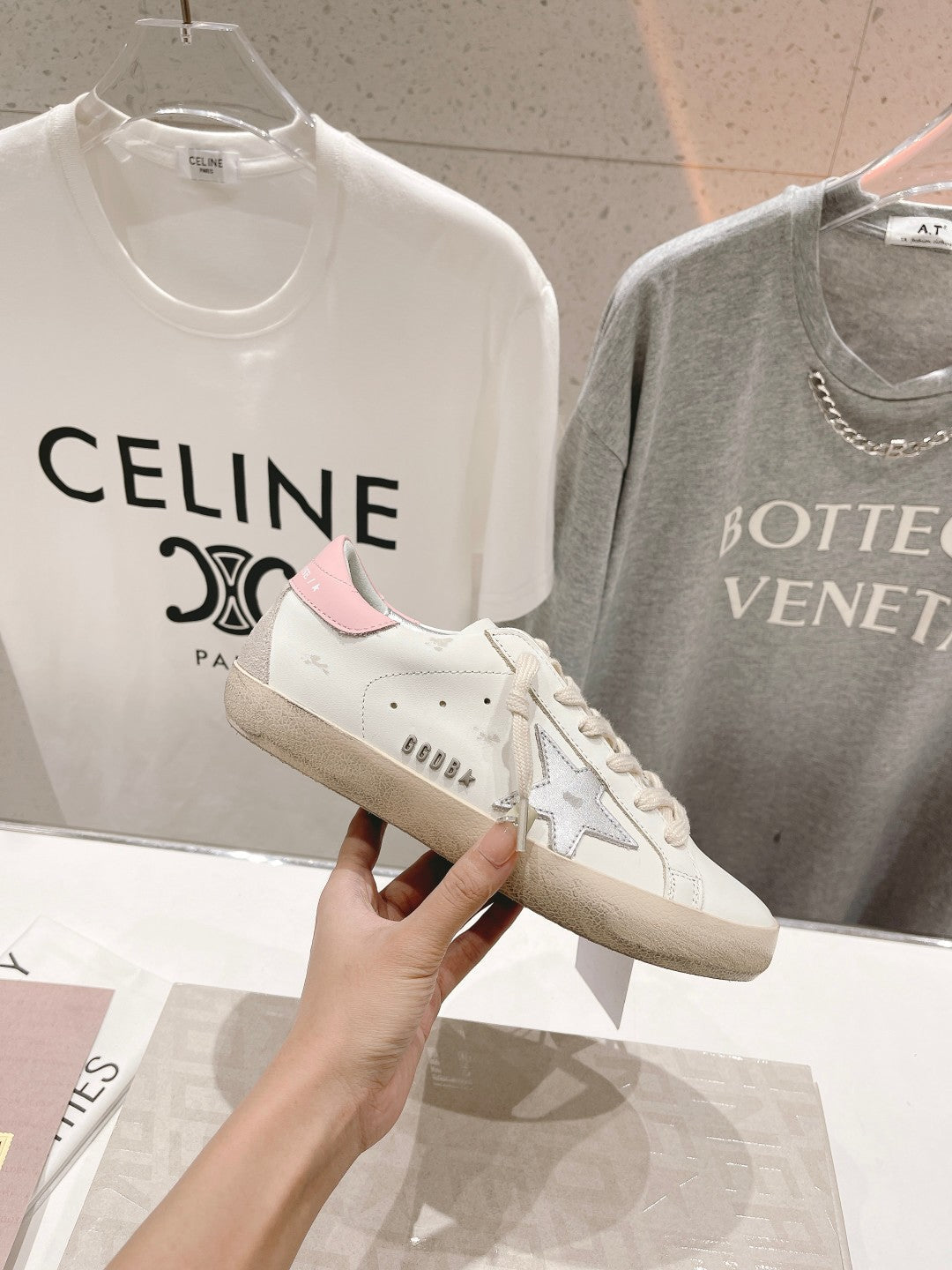 Golden Goose 2026 Deluxe Brand White Grey Pink Cowhide 641190
