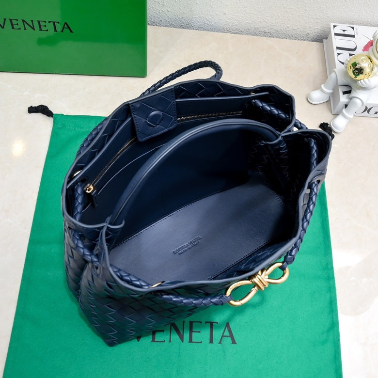 Bottega Veneta 2026 Andiamo Bag 25cm Dark Blue Lambskin