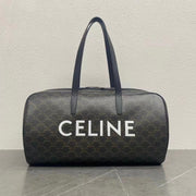 Celine 2026 Voyage Bag 45cm Black White Canvas Leather