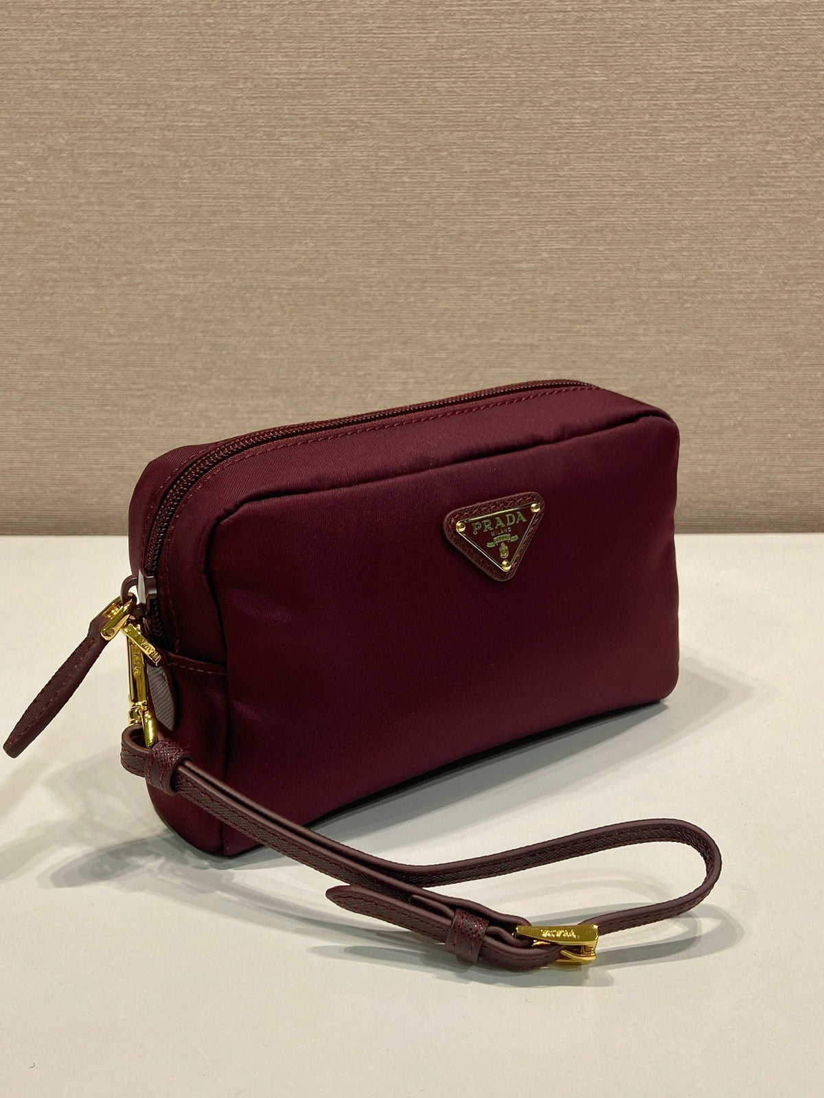 PRA clutch large 17 burgundy nylon fabric