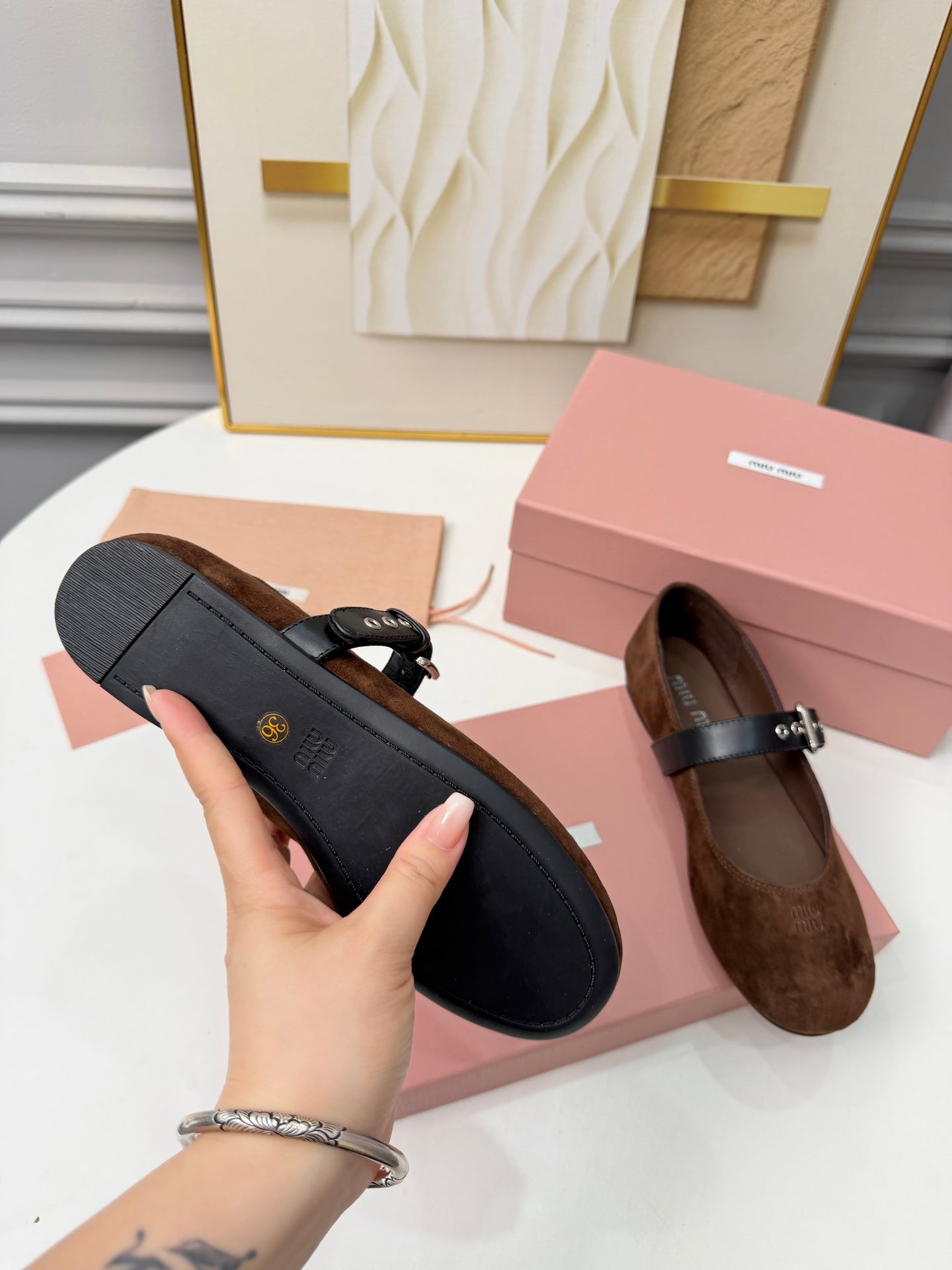 Miumiu 2026 Ballet Flats Suede Sheepskin 956925